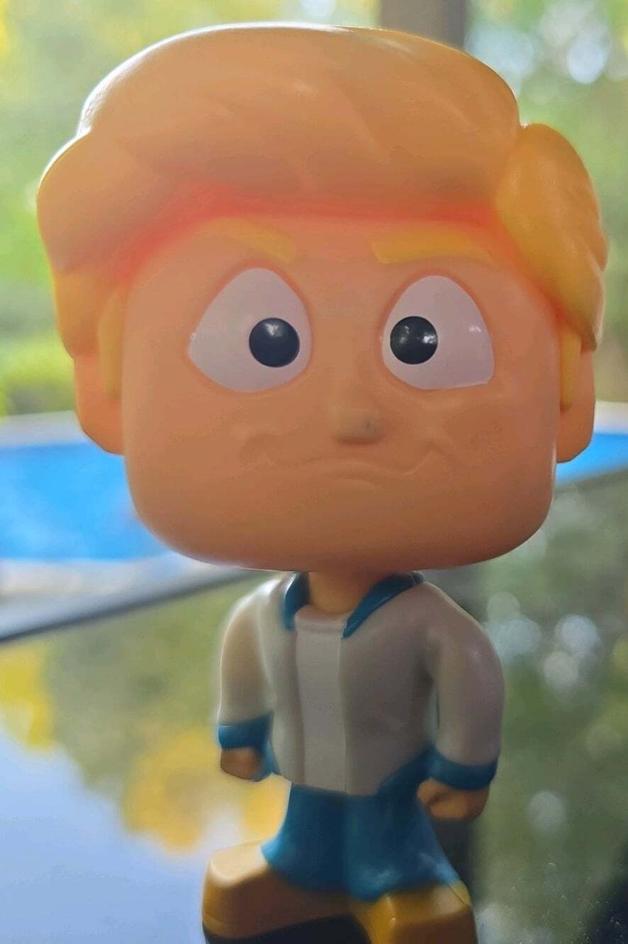 Scooby Doo character Fred plastic bobble head toy 3 1/2”